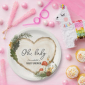 Oh Baby Wood Slice Mushroom Fall Baby Shower Pappteller (Party)