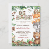 Oh Baby Woodland Animals Baby Dusche Einladung (Vorderseite)