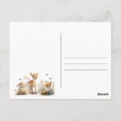 Oh Baby Woodland Animals Kinderdusche Einladung Po Postkarte (Rückseite)