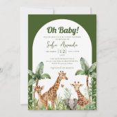 Oh Baby Woodland Niedlich Safari Baby Dusche Einladung (Vorderseite)