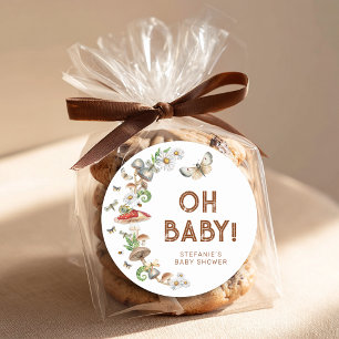 Oh Baby Woodland Pilz Baby Shower Geschenk  Runder Aufkleber