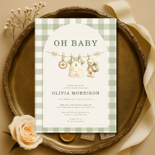 Oh Baby Woodland Wäscheleine Baby Shower Einladung