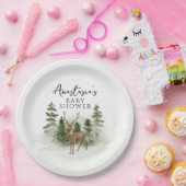 Oh Baby Woodland Watercolor Rustic Baby Dusche Pappteller (Party)