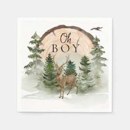 Oh Baby Woodland Watercolor Rustikal Serviette