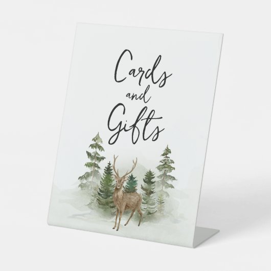 Oh Baby Woodland Watercolor Rustikale Karten Gesch Sockelschild (Vorderseite)