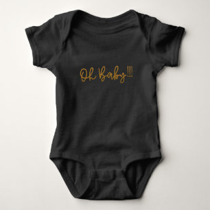 Oh Baby Yellow Gold Foil modern Funky Fun Strampler