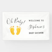 Oh Baby Yellow Welcome Baby Dusche Banner (Horizontal)