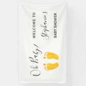 Oh Baby Yellow Welcome Baby Dusche Banner (Vertikal)