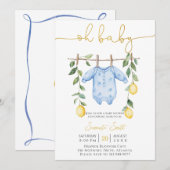 Oh Baby Zitrone  Baby Shower Einladung (Vorne/Hinten)