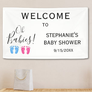 Oh Baby Zwillinge Baby Shower Willkommen Banner