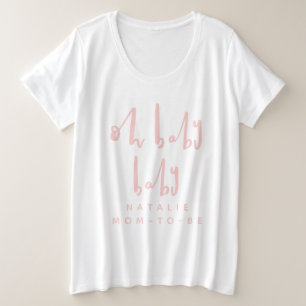 Oh Babybaby-Babyduschen-Partykleidung Große Größe T-Shirt