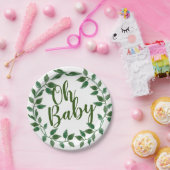 Oh Babyblumengrün-Babyparty-Pappteller Pappteller (Party)