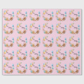 Oh Babyduschtedys und Ballons Geschenkpapier (Flach)