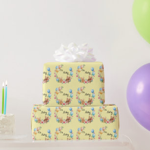 Oh Babyduschtedys und Ballons Geschenkpapier