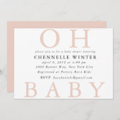 Oh Babyparty-Einladung des Baby-| Einladung (Vorne/Hinten)