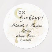 Oh Babys! Aufkleber Baby Shower Neutral Twin Stork (Design 2)