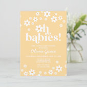 Oh Babys! Daisy gelbe Babydusche Einladung (Stehend Vorderseite)