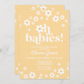 Oh Babys! Daisy gelbe Babydusche Einladung (Vorne/Hinten)