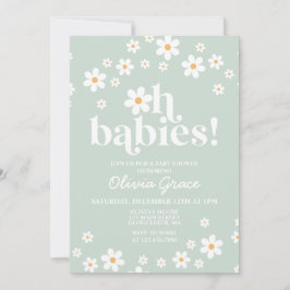 Oh Babys! Daisy green Baby Shower Einladung