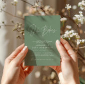 Oh Babys duschen Skript moderne Weise grün Einladung