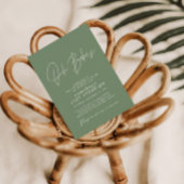 Oh Babys duschen Skript moderne Weise grün Einladung