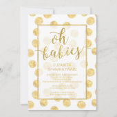 Oh Babys! Gold Dots Twins Baby Dusche Einladung (Vorderseite)