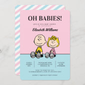 Oh Babys! Peanuts Twins Baby Dusche Einladung (Vorne/Hinten)