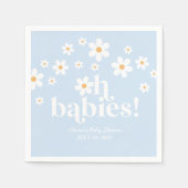 Oh Babys! Retro Daisy Blue Boho Baby Dusche Serviette (Vorderseite)