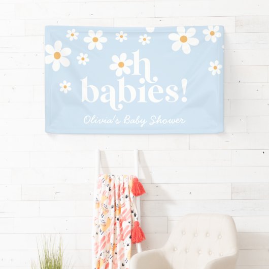 Oh Babys! Retro Daisy Boho Babydusche Banner (Insitu)