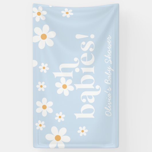 Oh Babys! Retro Daisy Boho Babydusche Banner (Vertikal)