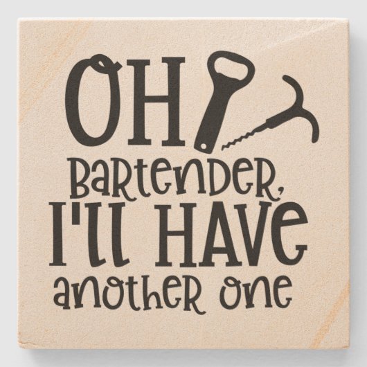 Oh Barkeeper, ich habe noch einen Steinuntersetzer (Vorderseite)