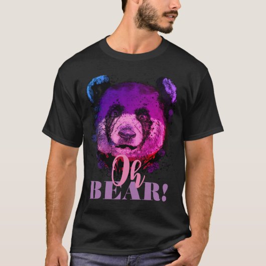 "OH BEAR" | Funny Cool Lila Panda T-Shirt (Vorderseite)
