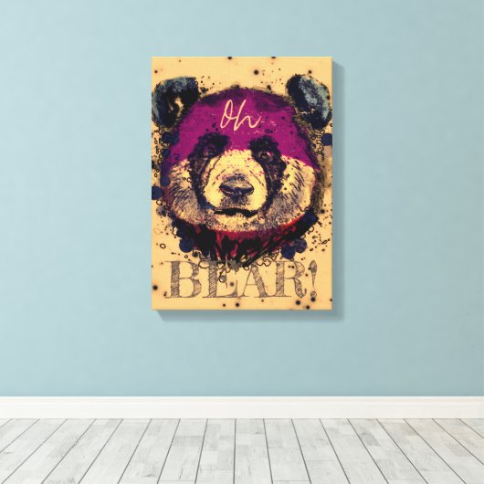 "OH BEAR" | Funny Cool Panda Leinwanddruck (Insitu (Holzboden))