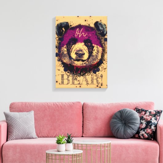 "OH BEAR" | Funny Cool Panda Leinwanddruck (Insitu (Wohnzimmer))