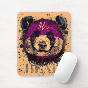 "OH BEAR"   Funny Cool Panda Mousepad