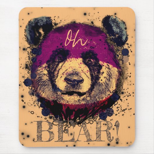 "OH BEAR" | Funny Cool Panda Mousepad (Vorne)