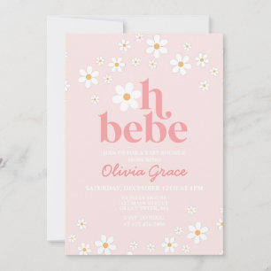 Oh Bebe Daisy Pink Retro Baby Shower Einladung