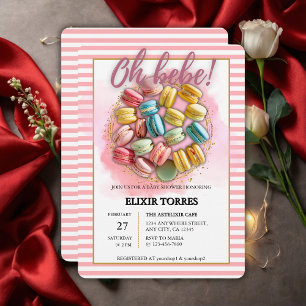 Oh bebe Französische Patisserie Baby Shower  Einladung