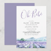 Oh Bebe French Lavender Baby Dusche Einladung (Vorne/Hinten)