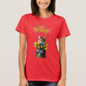 Oh, benehme dich! Niedliche Katze mit Tulips-Desig T-Shirt (Vorderseite)