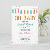 Oh besprühen Baby Geschlecht aufdecken Party Einladung (Stehend Vorderseite)