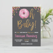 Oh besprühen Baby-Krapfen-Babyparty Einladung (Stehend Vorderseite)