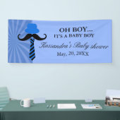 OH! Blaue kleine Mann-Baby-Duschen-Fahne Banner (Messe)
