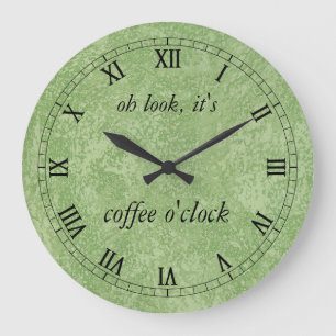 Oh Blick ist es Kaffee-Uhr Große Wanduhr