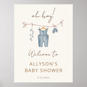 Oh Boho Aquarellkleidung Begrüßungszeichen Poster