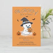 Oh BOO-y Halloween Kinderdusche Einladung (Stehend Vorderseite)
