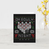 Oh Bowly Night Bowling Ugly Christmas Sweater Teil Karte (Gelbe Blume)