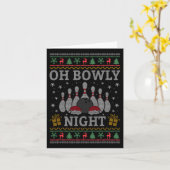 Oh Bowly Night Bowling Weihnachten Ugly Sweater Bo Karte (Gelbe Blume)
