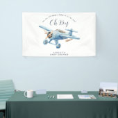 Oh Boy! Adventure Awaits Airplane Boy Baby Shower Banner (Messeveranstaltung)