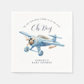 Oh Boy! Adventure Awaits Airplane Boy Baby Shower Serviette (Vorderseite)